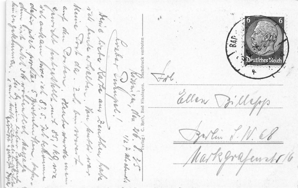 AK Bad Kissingen (97688), Konversationshaus mit Kurgarten, gelaufen 26.08.1935