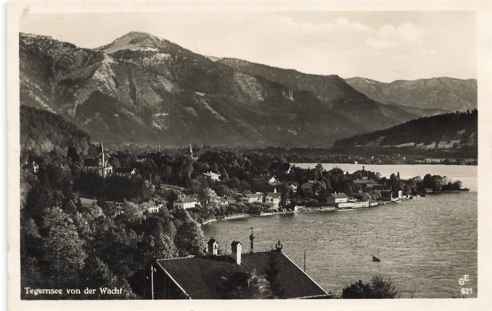 AK Tegernsee (83684), Tegernsee von der Wacht, gelaufen 12.09.1933