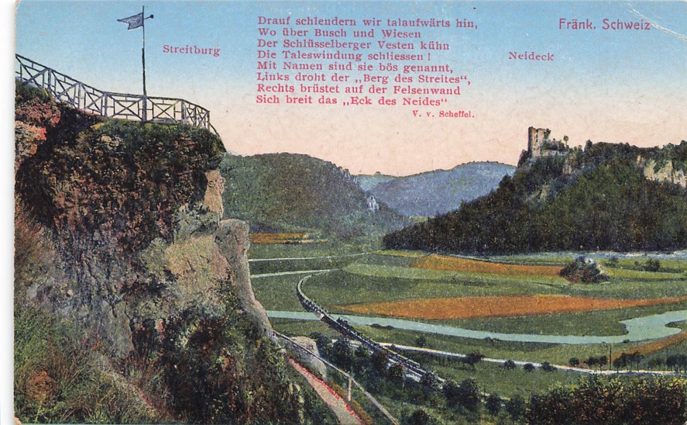 AK Streitberg (91346), Blick über Streitburg nach Neideck, n. gelaufen