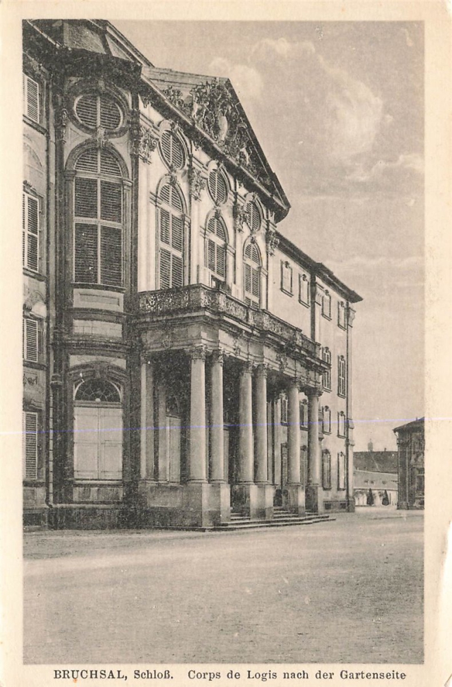 AK Bruchsal (76646), Schloß - Corps de Logis nach der Gartenseite, n. gelaufen