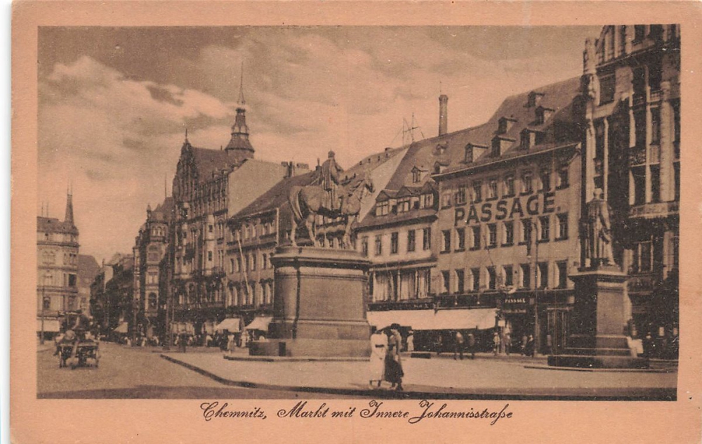 AK Chemnitz (09111), Markt mit Innerer Johannisstraße, n. gelaufen