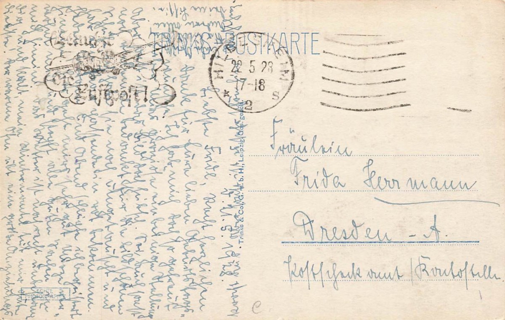 AK Hildesheim (31134), Rolandsbrunnen, Templerherrenh. und Wedkinghaus, gelaufen am 22.05.1922 (Hildesheim)  o.Briefmarke