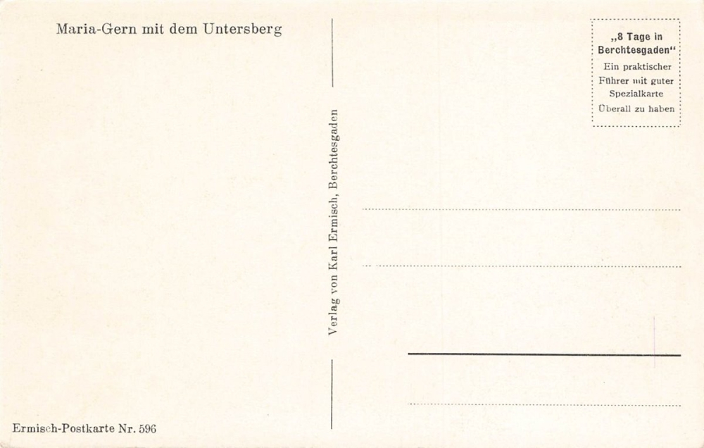 AK Berchtesgaden (83471), Maria-Gern mit dem Untersberg, n. gelaufen