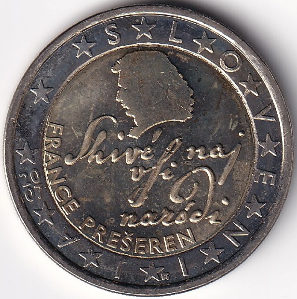 2 Euro Münze Slowenien - 2007 - "France Preseren"