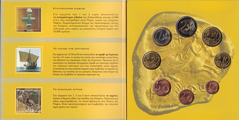 KMS - Zypern 2008 - 1 Cent - 2 Euro im Folder