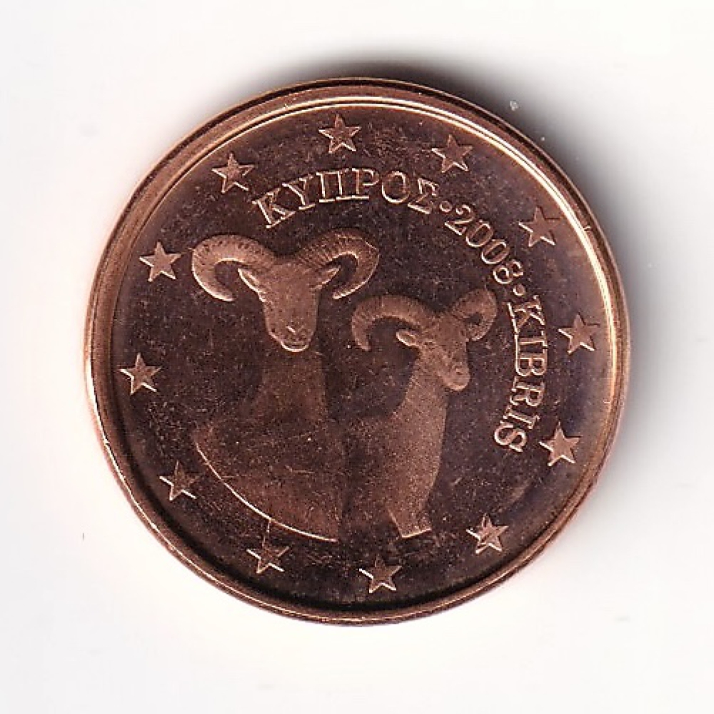 1 Cent Münze Zypern - 2008 - "Mufflons"