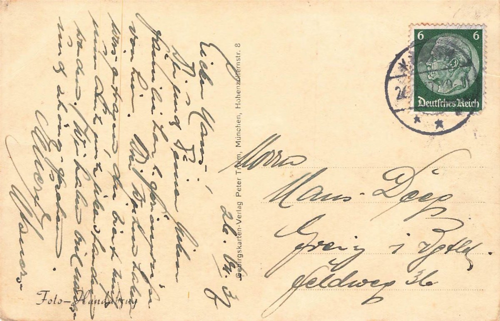 AK Kreuth (83708), Wildbad Kreuth, gelaufen am 26.07.1937 (Kreuth)