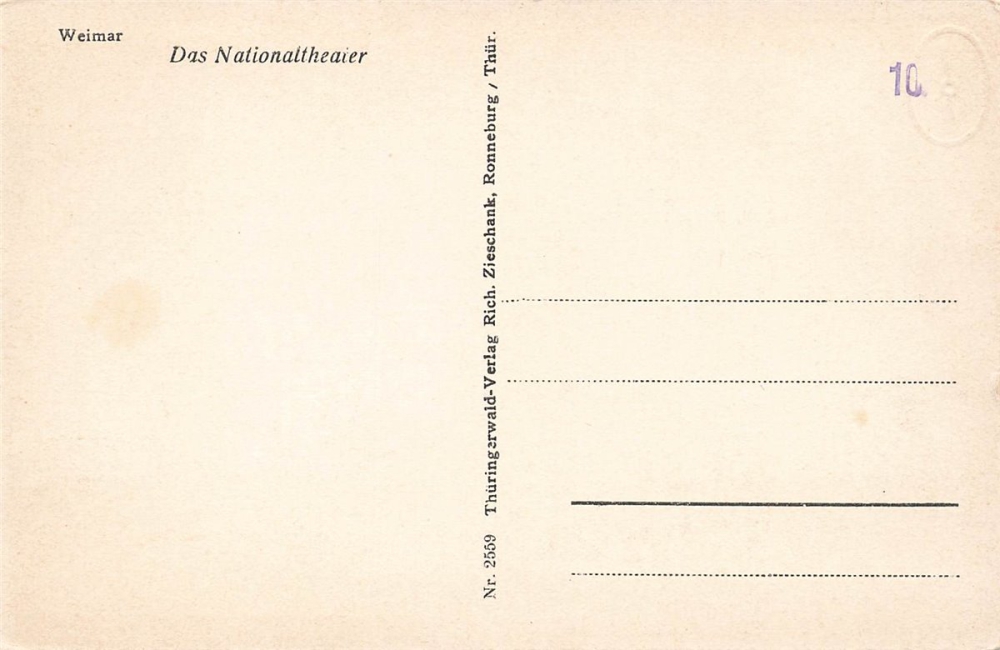 AK Weimar (99423), Weimar - Nationaltheater, n. gelaufen