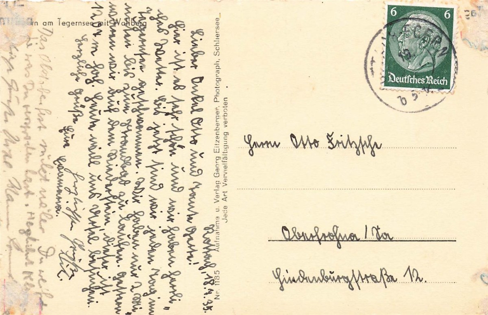 AK Rottach-Egern (83700), Egern a. Tegernsee, gelaufen am 18.07.1935 (Egern)