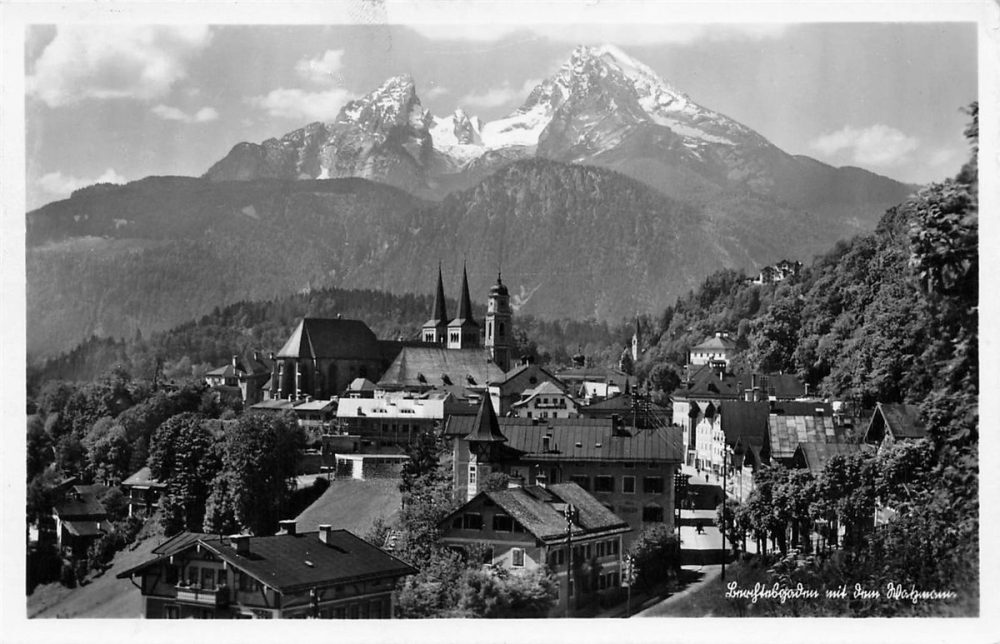 AK Berchtesgaden (83471) Berchtesgaden m Watzmann, gelaufen am 18.05.1938 (n. zu erkennen)