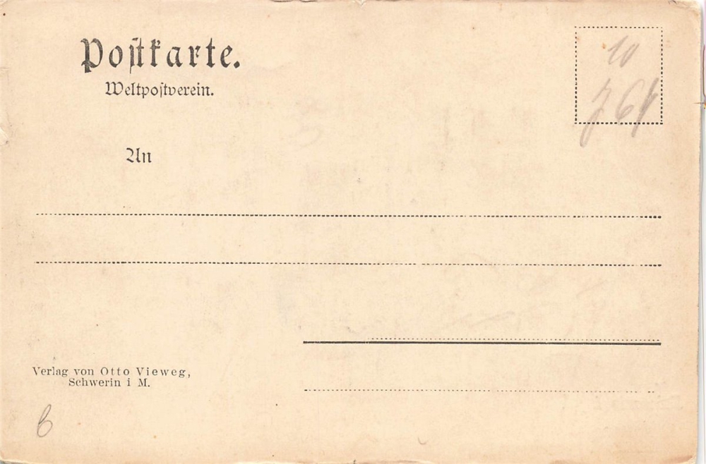 AK Schwerin (19053), Ortsansicht m. Schloss, n.gelaufen