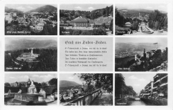 AK Baden-Baden (76530) Mehrbildkarte, Ortsansicht, n. gelaufen