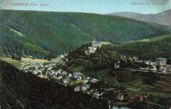 AK Schwarzburg (07427) Panorama vom Trippstein, gelaufen am 17.06.1913 (Königssee)