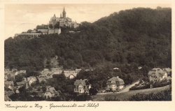 AK Wernigerode (38855), Gesamtansicht mit Schloß, gelaufen am 07.08.41