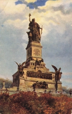 AK Rüdesheim am Rhein (23552), Das Nationaldenkmal, gelaufen am 25.05.1912