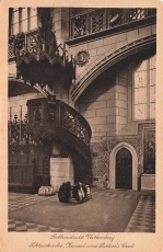 AK Wittenberg (06886), Schlosskirche, Kanzel und Luther´s Grab , gelaufen am 06.06.1939
