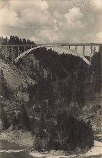 AK Echelsbach (82442), Ammer-Hochbrücke bei Echelsbach, gelaufen am 05.05.1930