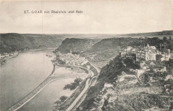 AK St. Goar (56329), mit Rheinfels & Katz, n. gelaufen