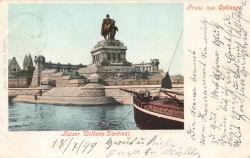 AK Coblenz (56068). Kaiser Wilhelm Denkmal, gelaufen am 03.07.99
