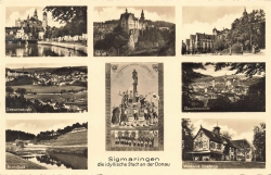 AK Sigmnaringen ( 72488), Mehrbildkarte, "Die idylische Stadt an der Donau" gelaufen am 28.06.1942