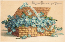 AK Weltpostverein, "Herzlichen Glückwunsch zum Geburtstag", gelaufen 18.02.1909