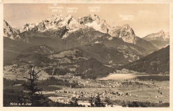 AK Krün (82494), Krün a. d. Jsar, gelaufen am 26.07.1938
