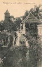 AK Rothenburg o.d. Tauber (91541), Stadtmauer-Partie, n. gelaufen