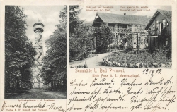 AK Bad Prymont (81812), Mehrbildkarte, Sennhütte, gelaufen 19.08.1906