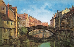 AK Nürnberg (90402), Fleischbrücke, n. gelaufen