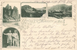 AK Bad Münster a. Stein (55583), Mehrbildkarte, Gruss aus ..., gel. am 17.08.1896