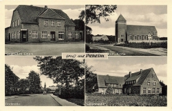 AK Peheim (49696), Mehrbildkarte, Ortsansicht, n. gelaufen