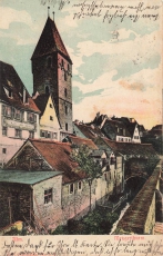 AK Ulm (89073), Metzgerthurm, gelaufen am 09.10.1905
