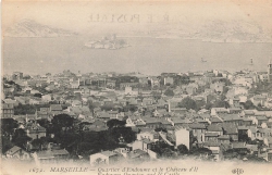 AK Marseille (F-13001), Quartier d´Endoume et le Chateau d IF, gelaufen am 27.07.1942