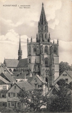 AK Konstanz (78462), Konstanz, Das Münster, gelaufen am 01.10.1910
