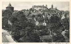 AK Nürnberg (83435), Blick von Hallertor zur Burg, n. gelaufen