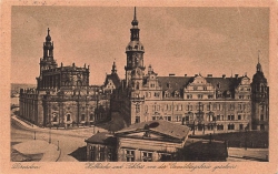 AK Dresden (0351), Hofkirche und Schloss, gelaufen 06.04.1925