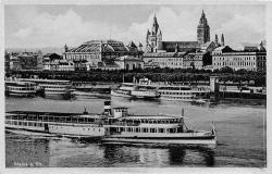 AK Mainz (55116), Am Rhein, n. gelaufen
