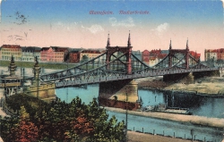 AK Mannheim (68159), Neckarbrücke, gelaufen 03.04.1916