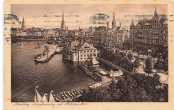 AK Hamburg (20095), Jungfernstieg mit Alsterpavillon, gelaufen 04.09.1920