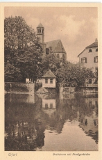 AK Erfurt (99084), Breitstrom mit Predigerkirche, n. gelaufen