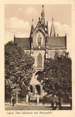 AK Erfurt (99084), Dom-Westseite mit Marienbild, n.gelaufen