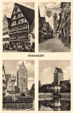 AK Dinkelsbühl (91550), Mehrbildkarte vom Ort, gelaufan am 15.05.1943 (Dinkelsbühl)