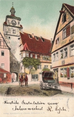 AK Rothenburg o.d.T. (07545), Weisser Turm., gelaufen am 31.12.1902 (Rothenburg)