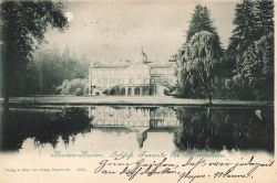 AK Baden-Baden (76530), Schloß Favorite bei Mondschein., gelaufen am 04.10.1898 (Lorrach)