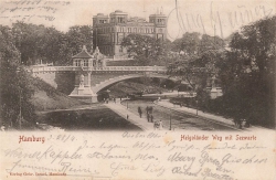 AK Hamburg (20095), Helgoländer Weg mit Seewarte, gelaufen am 29.04.1904 (Stuttgart)