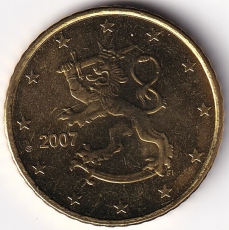 50 Cent Münze Finnland - 2007 - "Löwe mit Schwert und Krone"