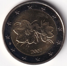 2 Euro Münze Finnland - 2007 - "Moltebeere"