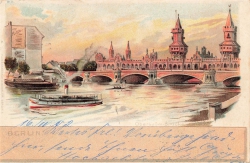 AK Berlin (10115), Oberbaum-Brücke, gelaufen am 21.04.1902 (Güglingen)