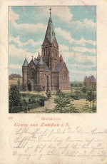 AK Zwickau (0375), Moritzkirche, gelaufen am 14.10.1901 (Aue)