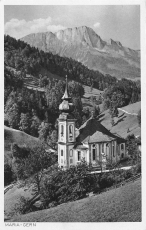 AK Berchtesgaden (83471), Maria-Gern mit dem Untersberg, n. gelaufen